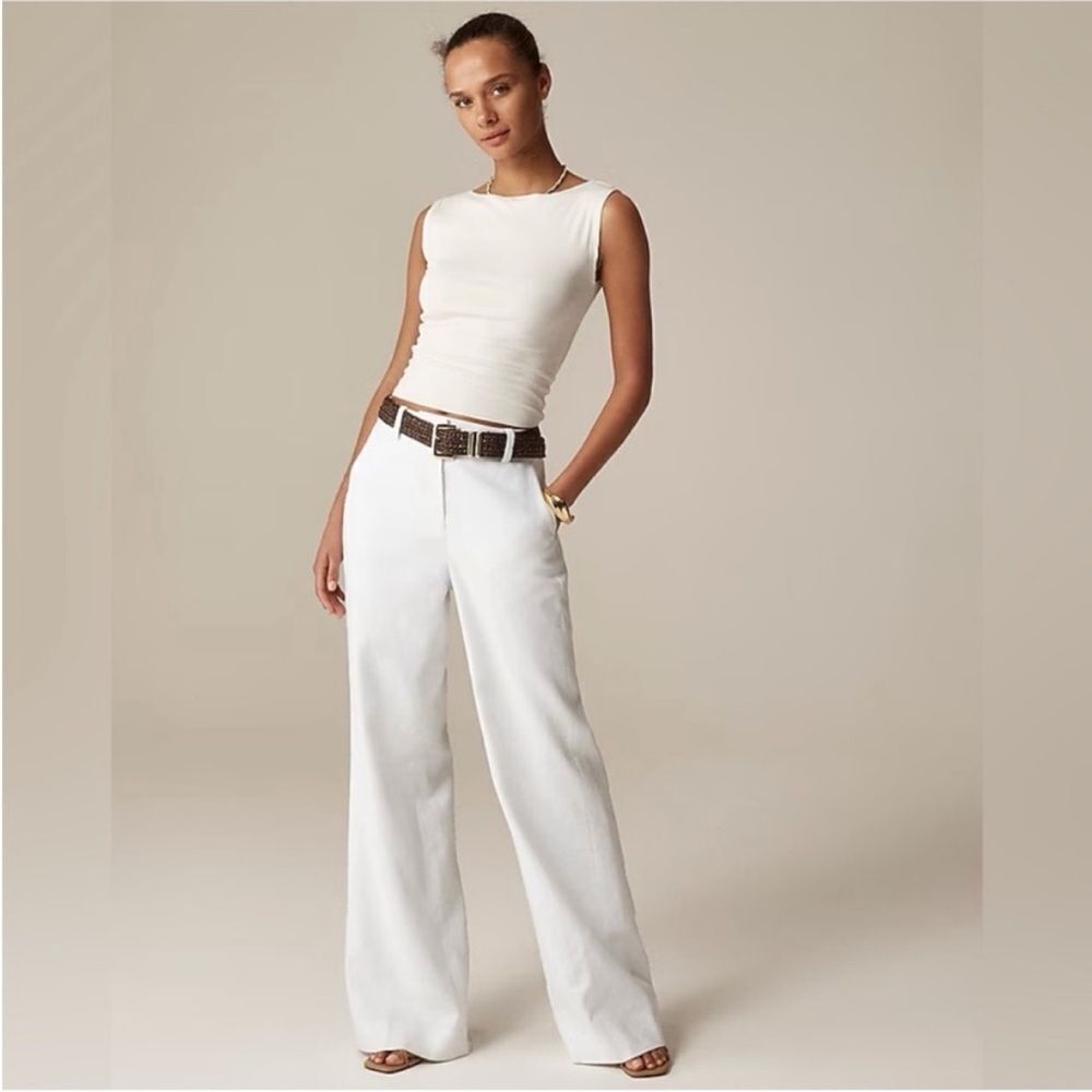NWT J. Crew Carolina flare pant in stretch linen blend - Picture 3 of 14